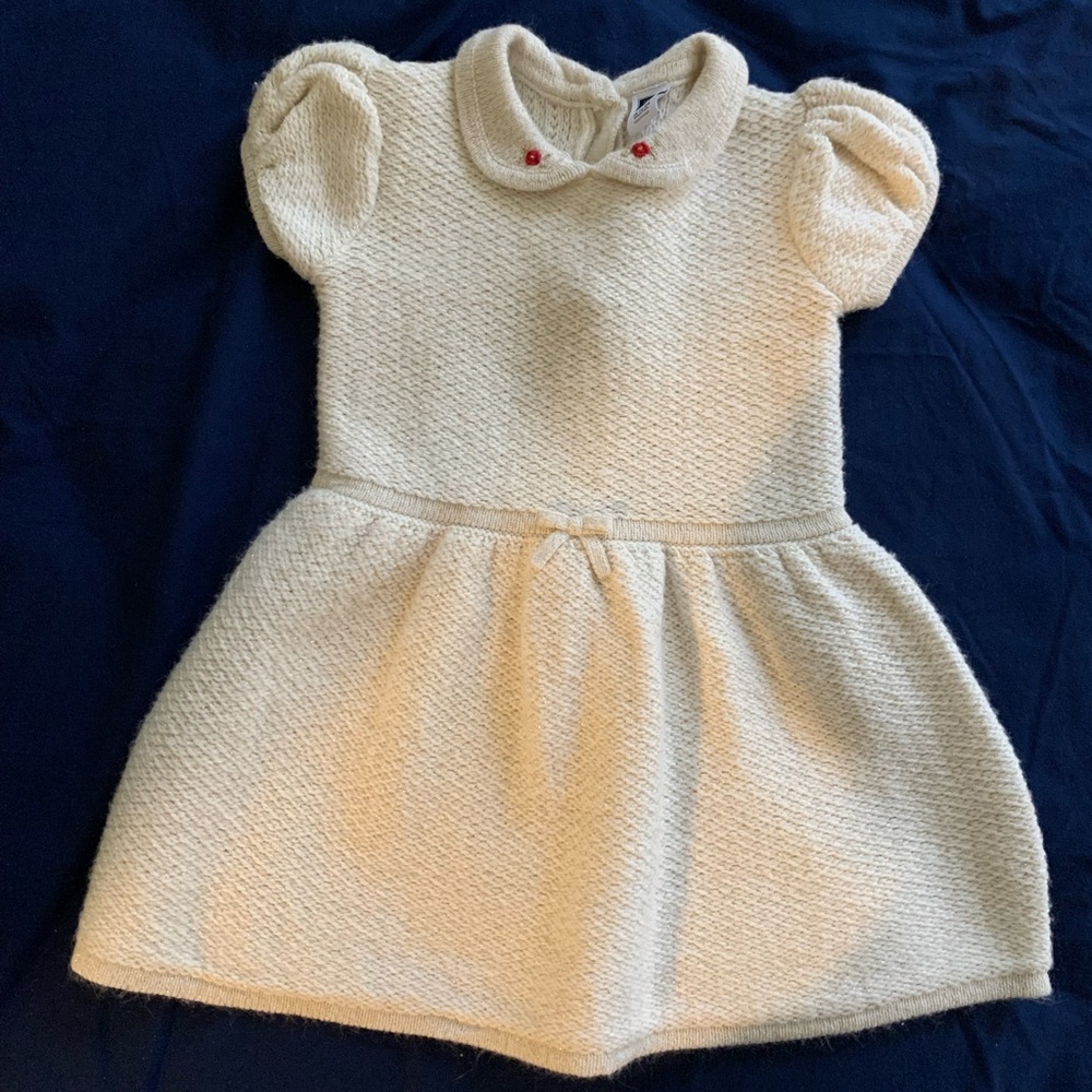 Janie and Jack Cream Sweater Dress